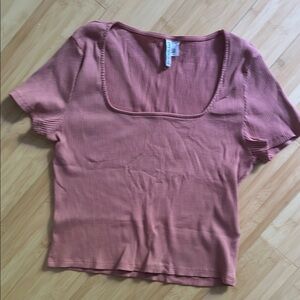 H&M Pink Cropped Fitted T-Shirt